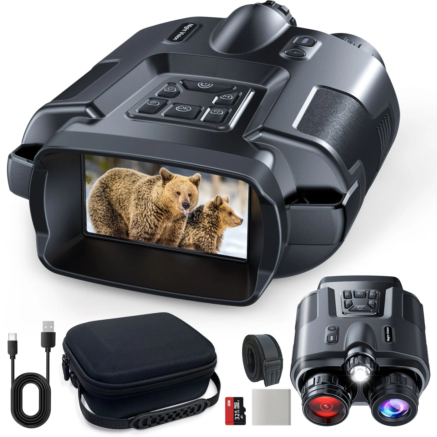 4K Night Vision Binoculars with 8X Digital Zoom
