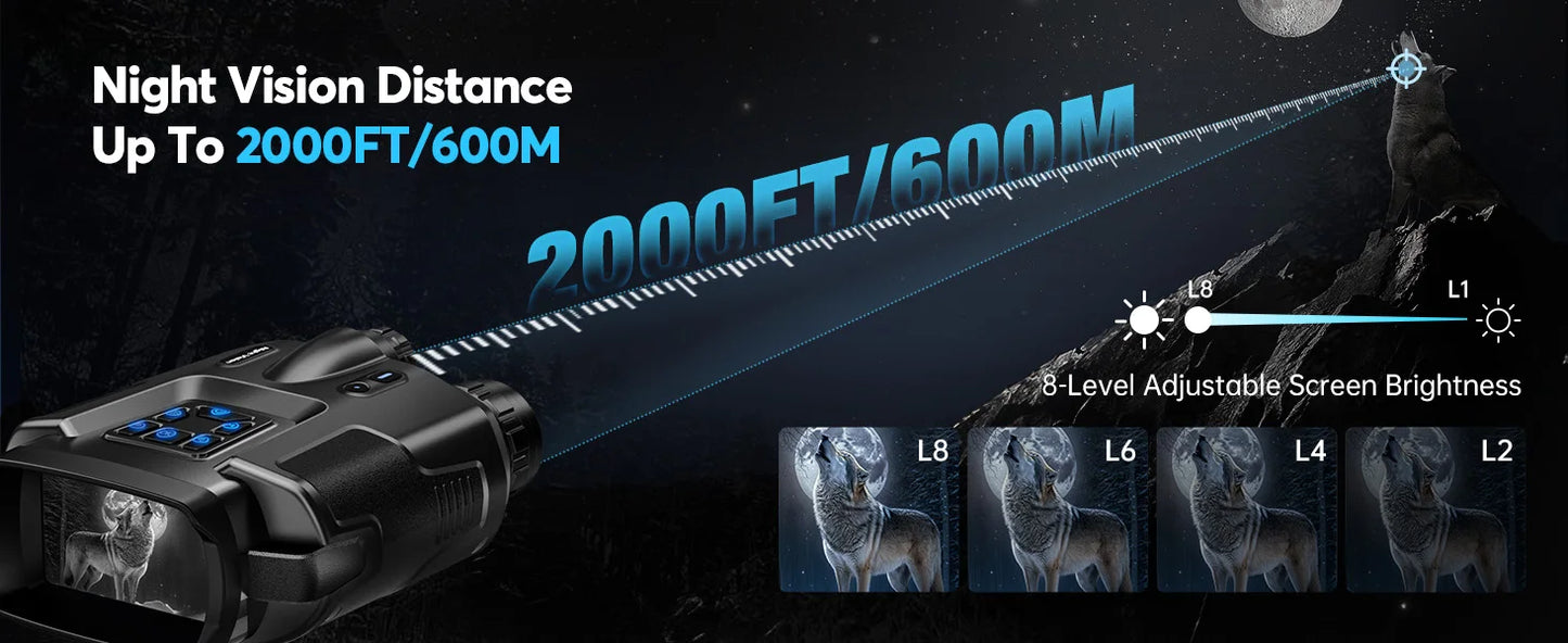 4K Night Vision Binoculars with 8X Digital Zoom