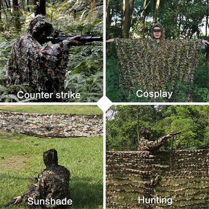 3D Camouflage Ghillie Cloak