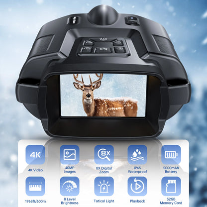4K Night Vision Binoculars with 8X Digital Zoom