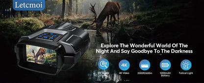 4K Night Vision Binoculars with 8X Digital Zoom